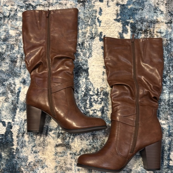 Mid Knee High Boots Chunky Heel - Picture 6 of 7